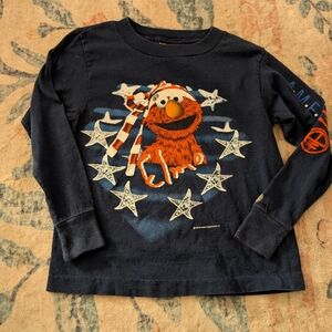 $Sesame‎ Street Navy Blue Elmo Long Sleeve Tee